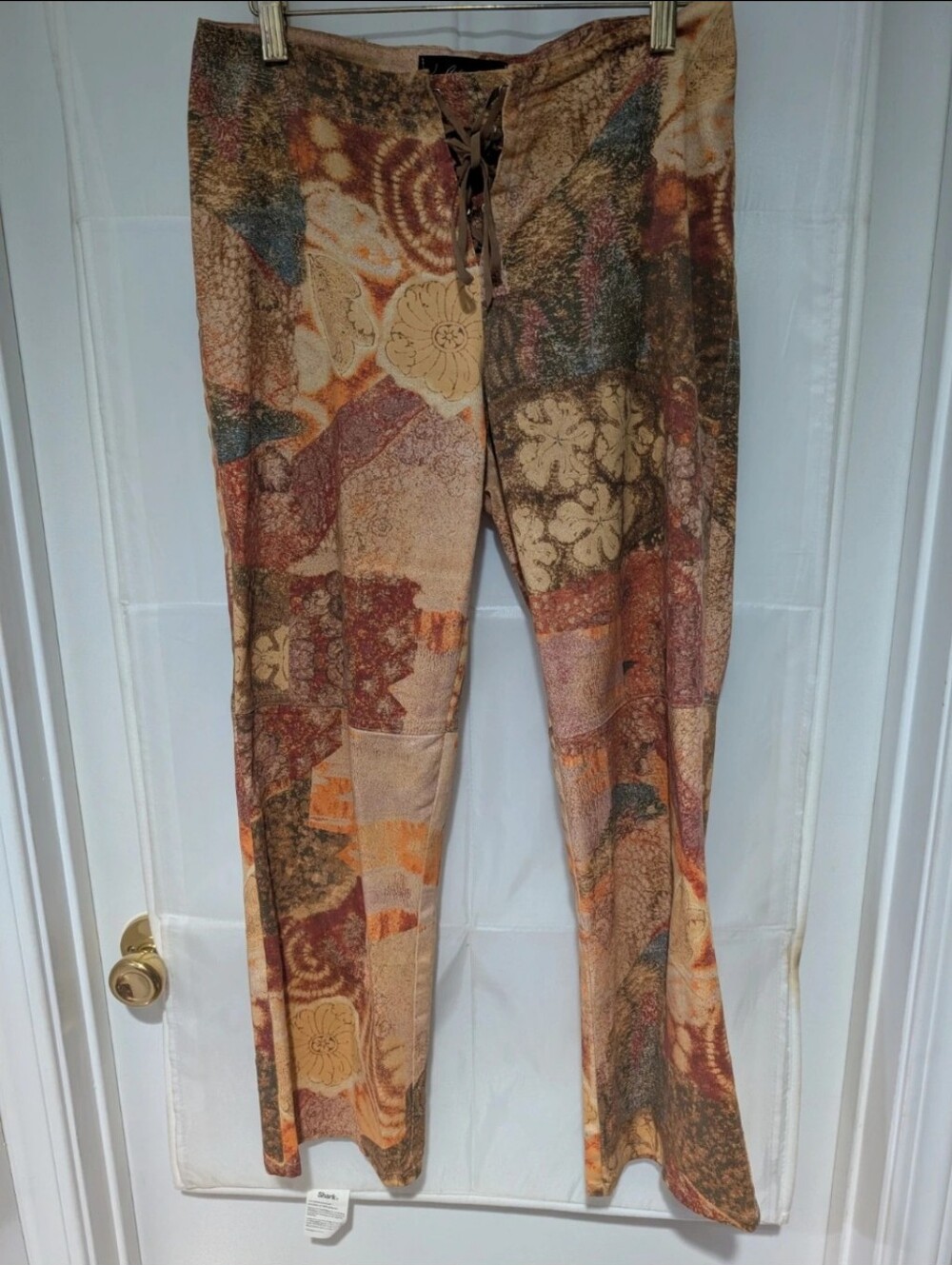 Vintage Arden B Y2K Patchwork Tapestry Lace-Up Pants Earthy Boho - Size [4]
